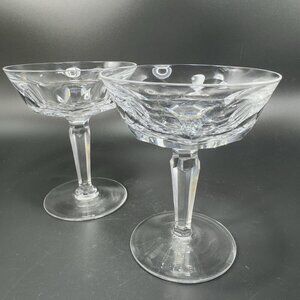 Waterford Sheila Champagne Sorbet Clear Crystal Glasses Cups Barware Set of 2